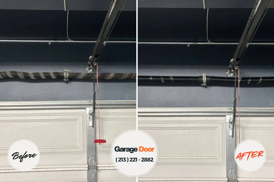 Before and after: garage door repair Fairlea, WV